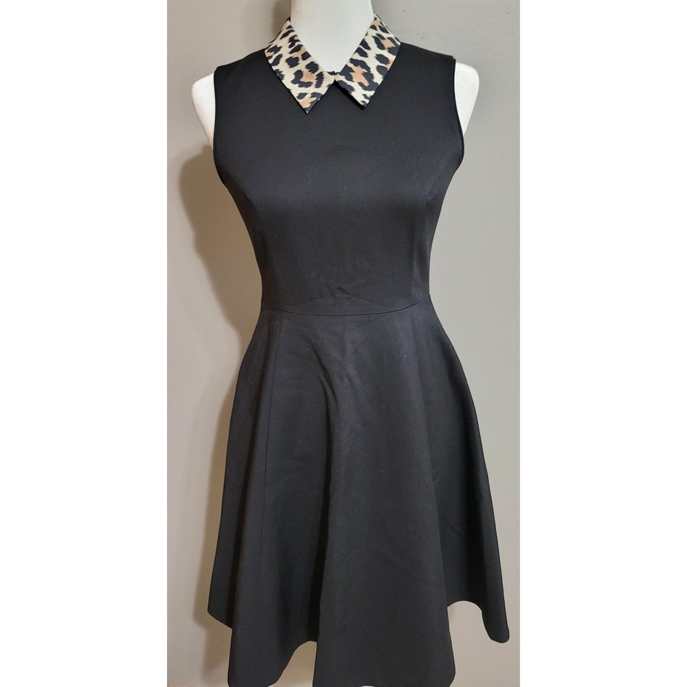 Kate Spade Rissa Fit & Flare Leopard Collared Dress